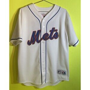 Vintage 90s Mets Jersey JOSE REYES New York Baseball L Top Shirt Button TShirt